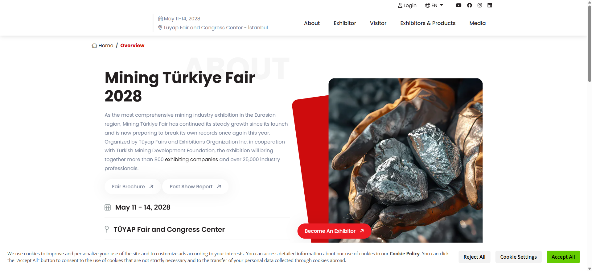 土耳其国际矿山机械展Mining Türkiye 2028：781家参展企业与23,790名观众的下一届