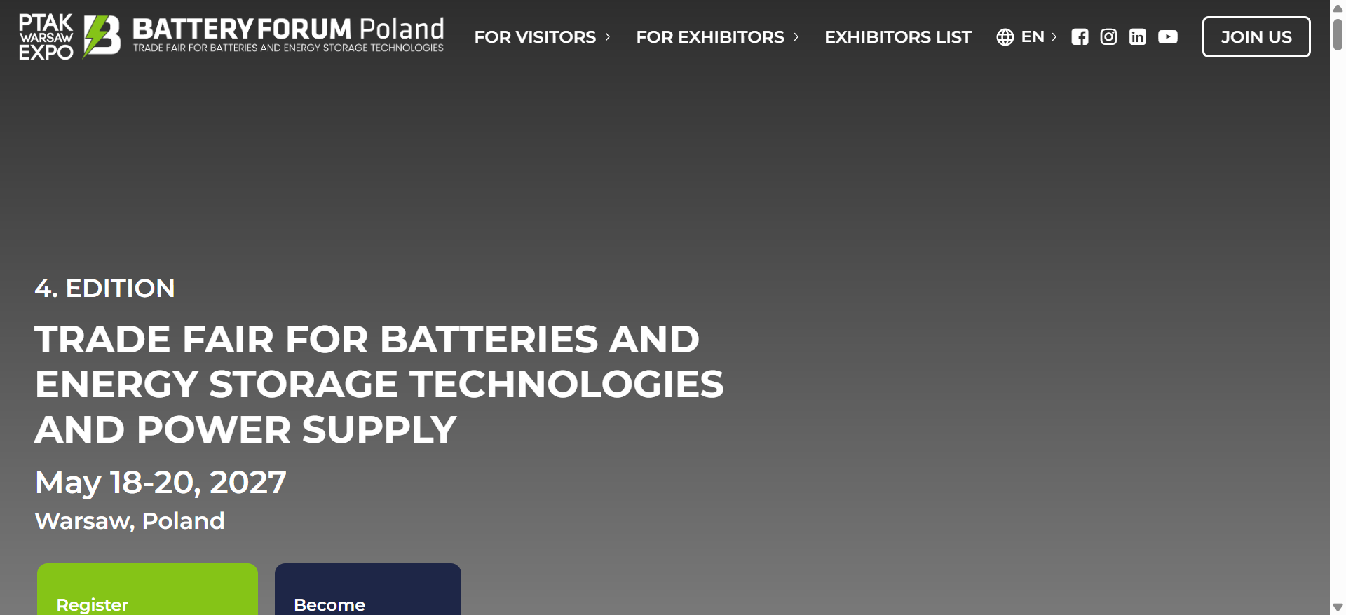 波兰电池与储能技术展 BATTERY FORUM Poland 2027:第4届,上届1.13万名观众、169家展商